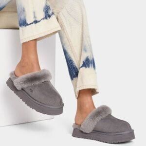 UGG Women’s Disquette Platform Slippers in Charcoal
